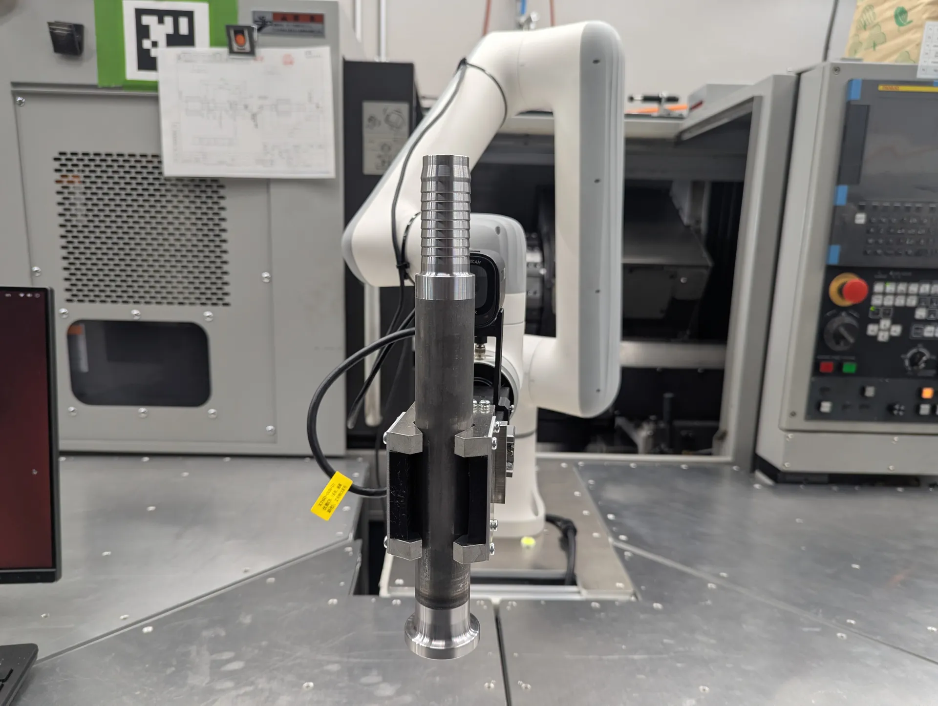 Collaborative robot in operation at Ohya Seisakusho's factory